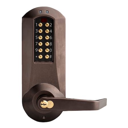 Dormakaba E-Plex 5000 Mortise Lock, Winston Lever, 100 Access Codes, 3,000 Audit Events, Schlage FSIC Prep, Le E5066SWL-744-41